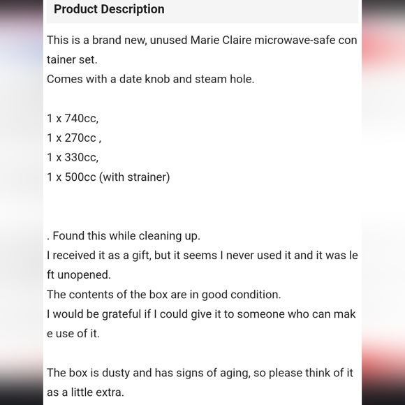 ❣️Marie Claire Paris Container Sets❣️ - Picture 5 of 5